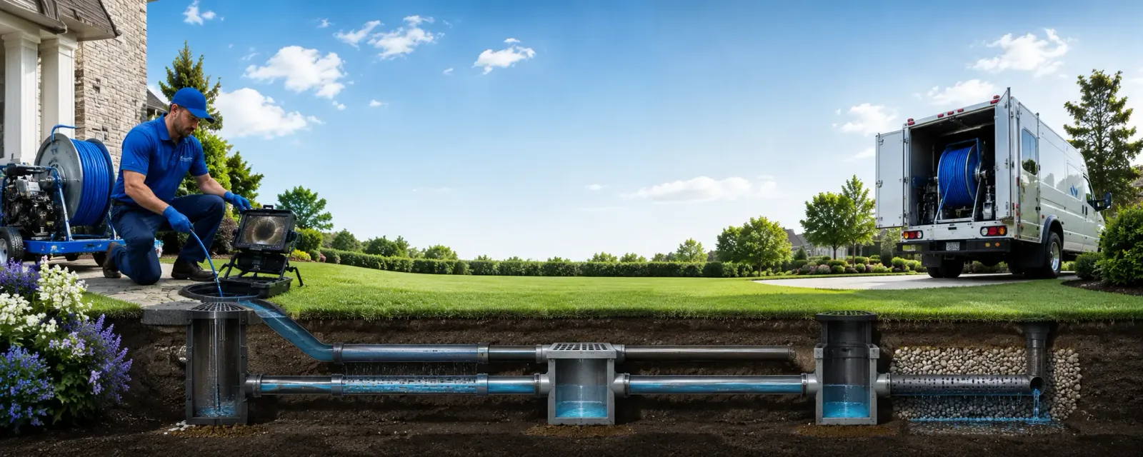 Outdoor drain cleaning information for Merritt, MI